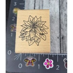 Holly Berry House Poinsettia Christmas Flower Rubber Stamp Wood #C50